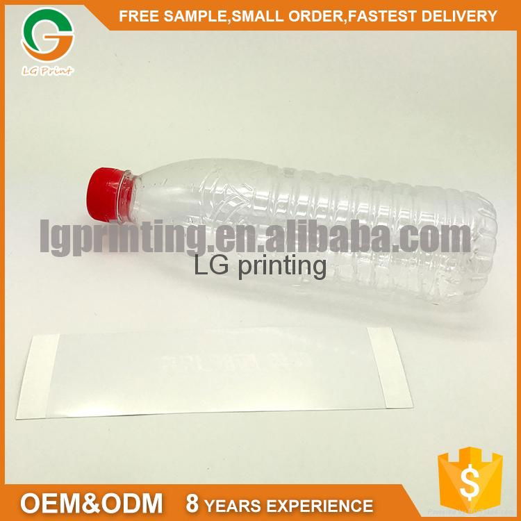 customized plastic material water bottle labels for packging