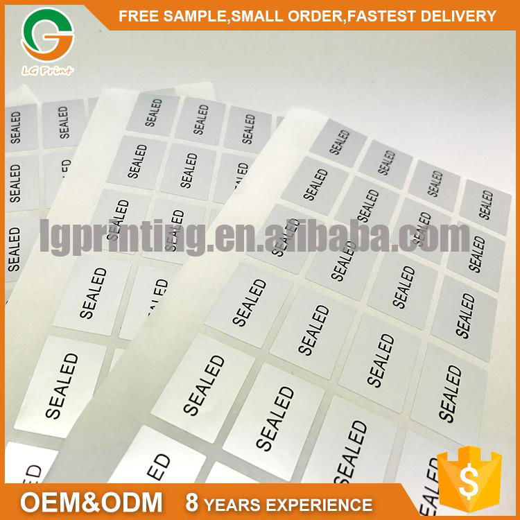 PET gloss silver adhesive label sticker with serial number 4