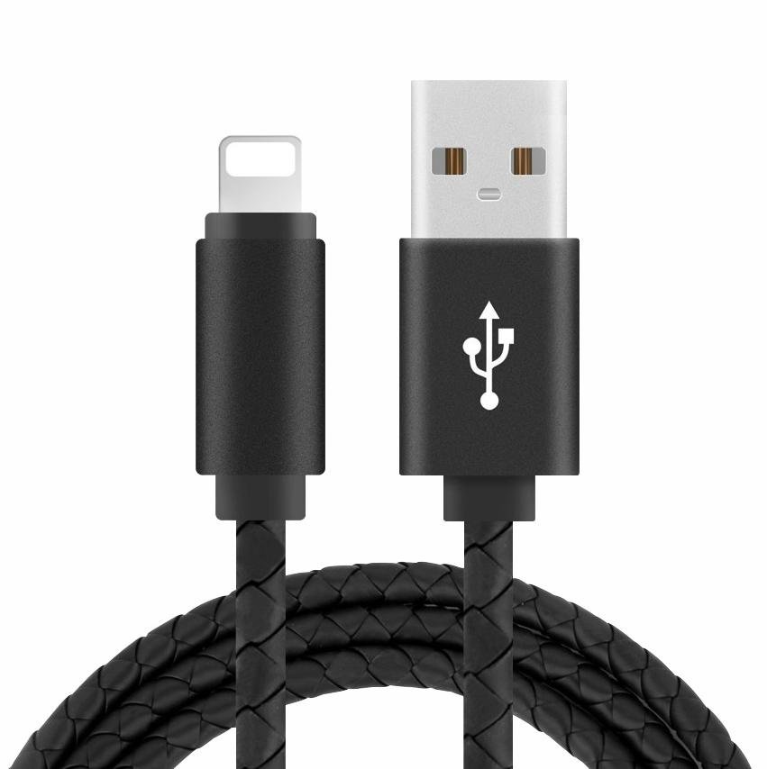 Leather Braided USB AM to Micro USB 1m OEM Fast charging and data transfer cable