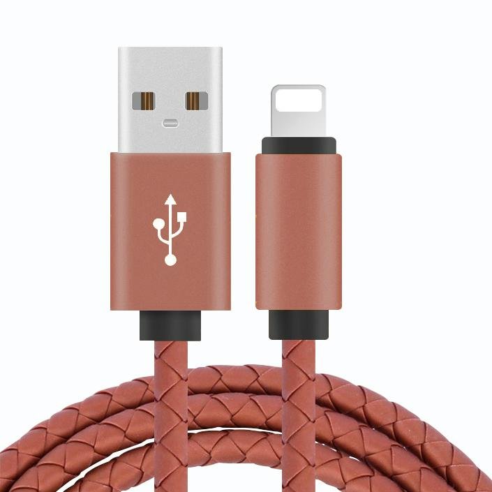 Leather Braided USB AM to Micro USB 1m OEM Fast charging and data transfer cable 2