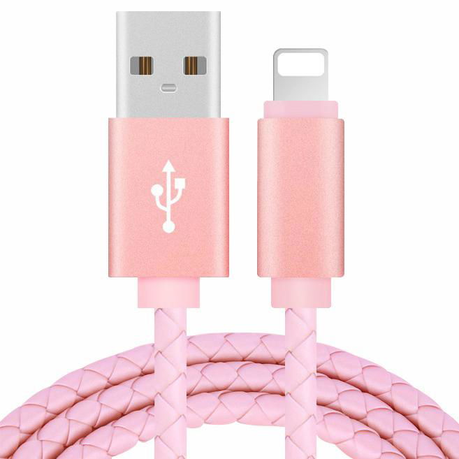 Leather Braided USB AM to Micro USB 1m OEM Fast charging and data transfer cable 3