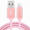 Leather Braided USB AM to Micro USB 1m OEM Fast charging and data transfer cable 3