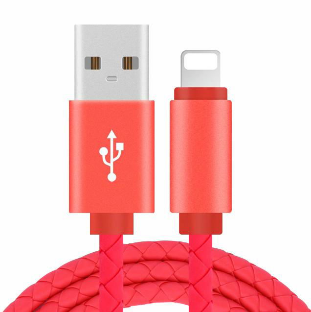 Leather Braided USB AM to Micro USB 1m OEM Fast charging and data transfer cable 4