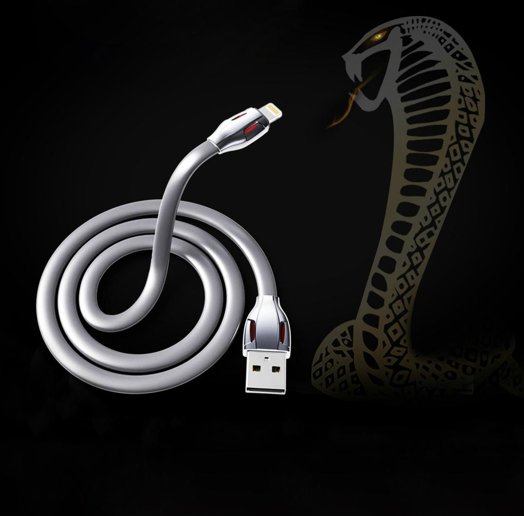 USB AM to Micro USB + Type C LED Cable