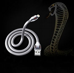 USB AM to Micro USB + Type C LED Cable