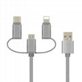 3 in 1 Nylong Braided 1m USB Cable for Lightning, Micro USB and Type C 3 in 1 US