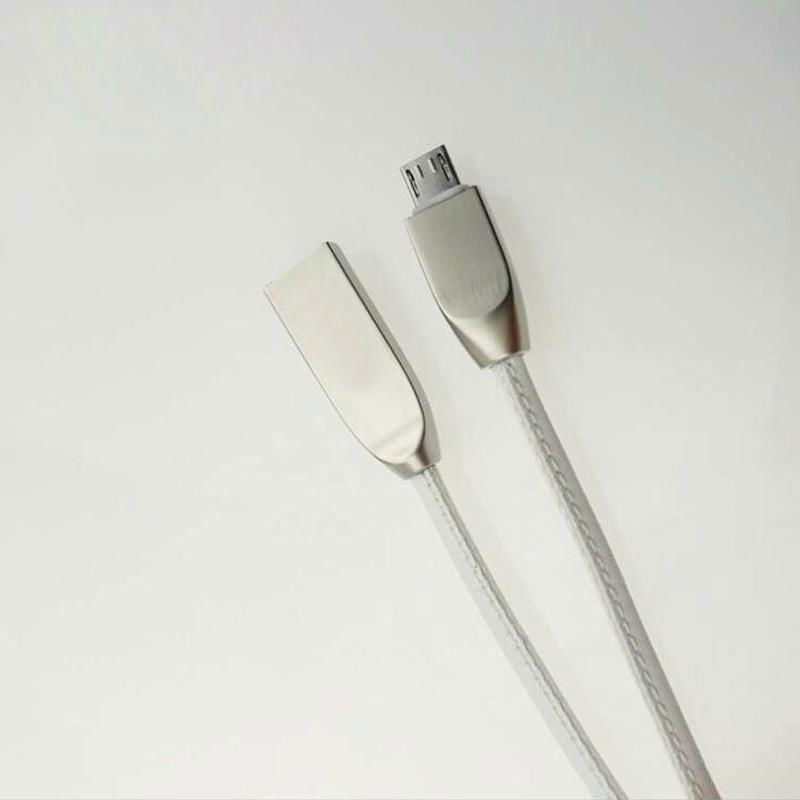 Zinc Alloy LED Flat Fast Charging lightning Mobile Phone USB Cable for iPhone 3