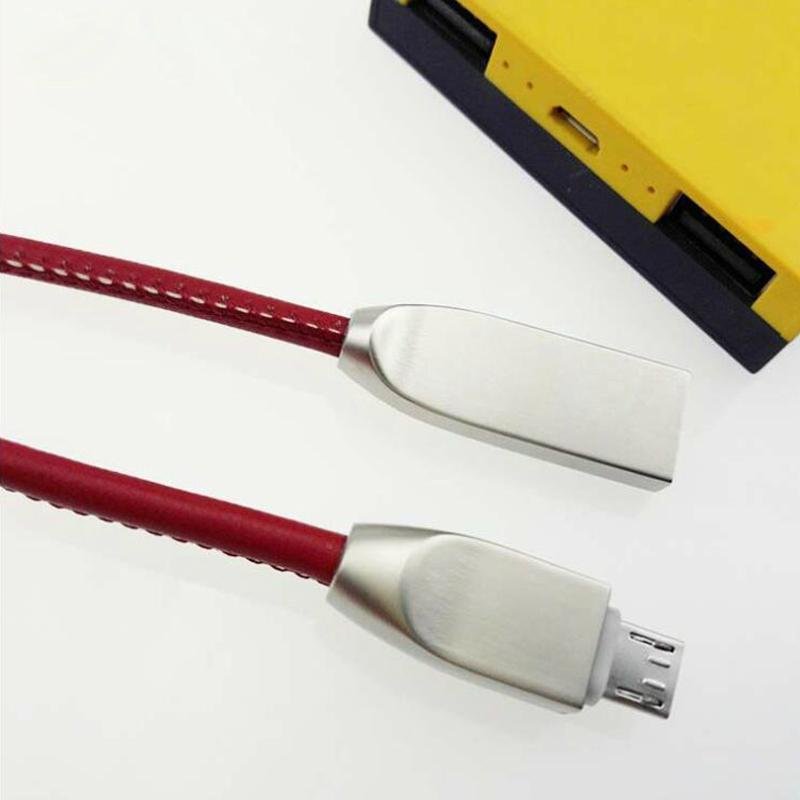 Zinc Alloy LED Flat Fast Charging lightning Mobile Phone USB Cable for iPhone 5