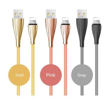 Zinc alloy USB A to lightning data cable for iPhone 2