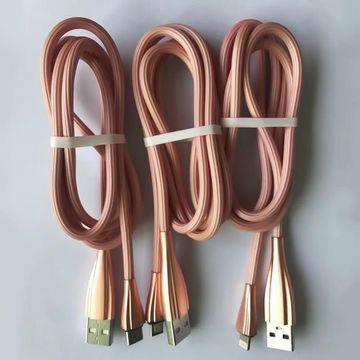 Zinc alloy USB A to lightning data cable for iPhone 5