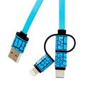 3 in1 usb cable micro usb + lightnin usb +usb c 4