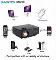 New Arrival Best SM200 Mini Projector Led Beamer LCD Projector With USB HDMI Nat 1