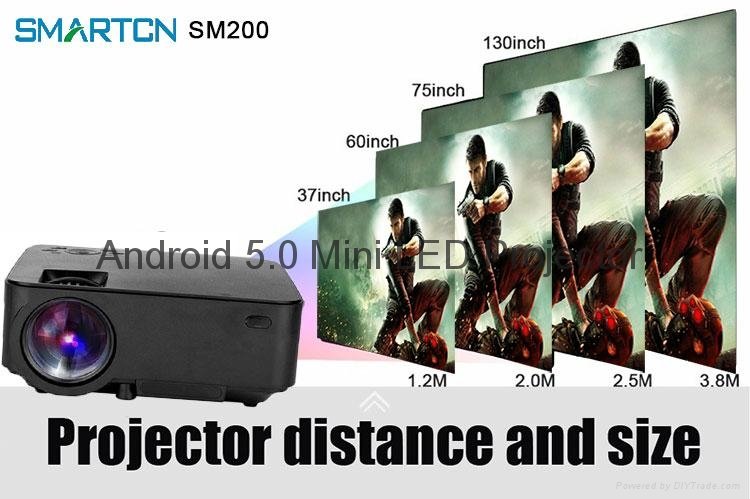 New Arrival Best SM200 Mini Projector Led Beamer LCD Projector With USB HDMI Nat 2
