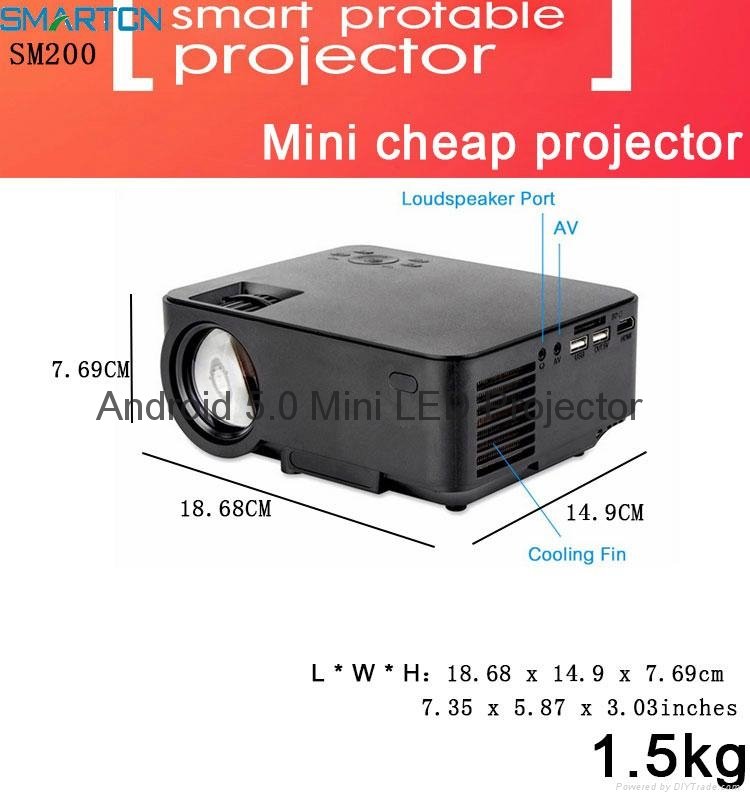 New Arrival Best SM200 Mini Projector Led Beamer LCD Projector With USB HDMI Nat 3