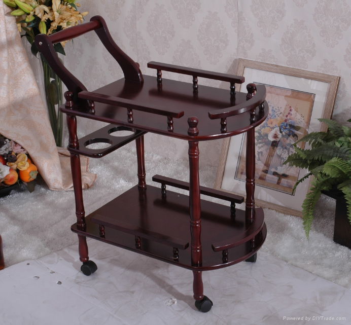 Kitchen Bar Serving Cart on 4 Caster Wheels