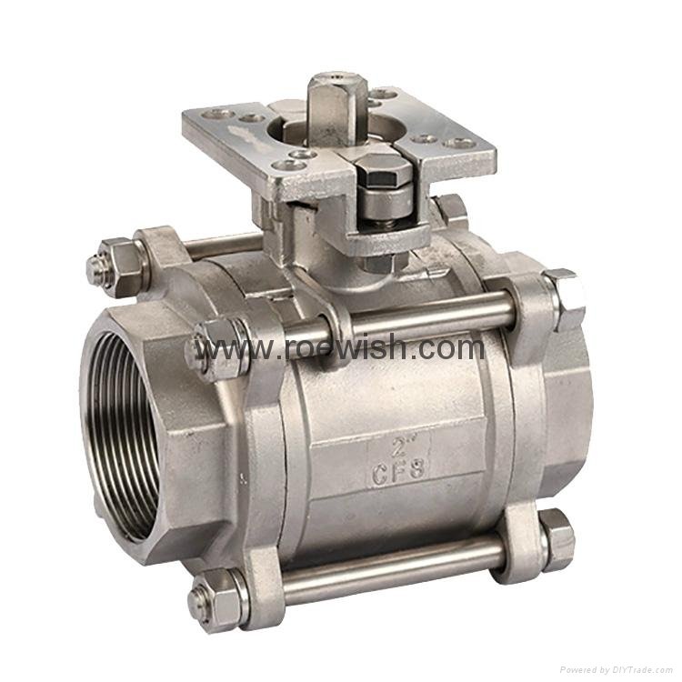 3-PC Threaded Double Acting Single Acting Pneumatic Ball Valve  2