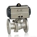 Double Acting Single Acting Pneumatic Flanged Ball Valve 