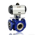 Double Acting Single Acting Pneumatic Flanged Ball Valve  3