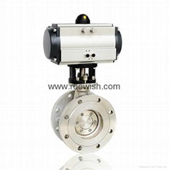 Double Acting Spring Return Pneumatic Flanged Butterfly Valve 