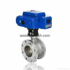 Electric AC220V DC24V 4-20mA Motorized Flanged Butterfly Valve 