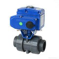 Motorized Actuated Double Union PVC Ball Valve 