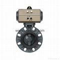 Double Acting Single Acting Actuated Pneumatic PVC Wafer Butterfly Valve  1