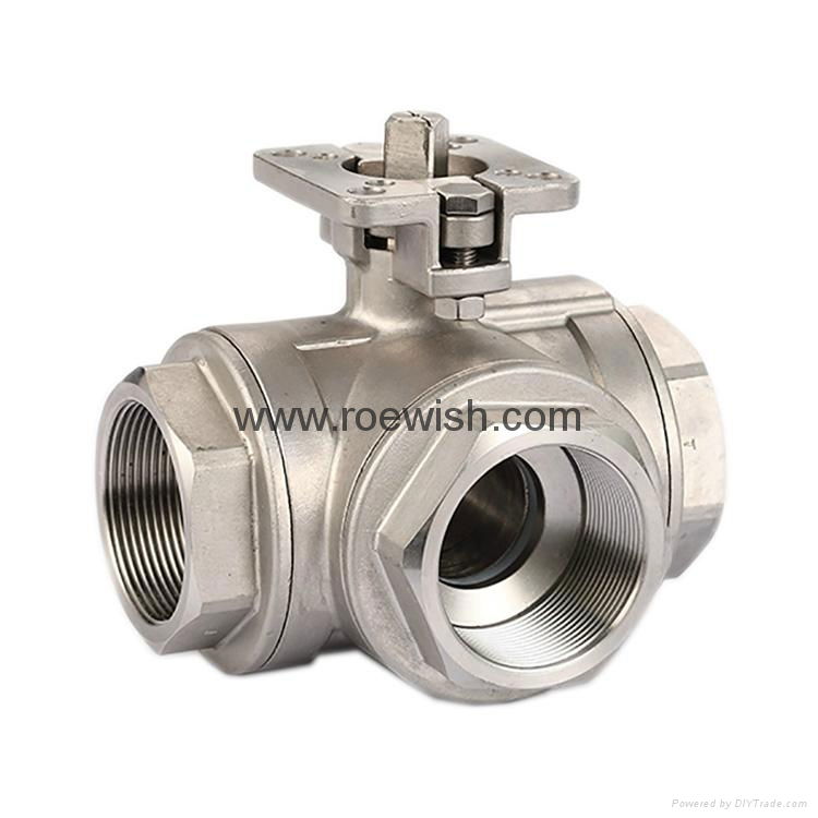 3-Way Threaded Pneumatic Ball Valve 2