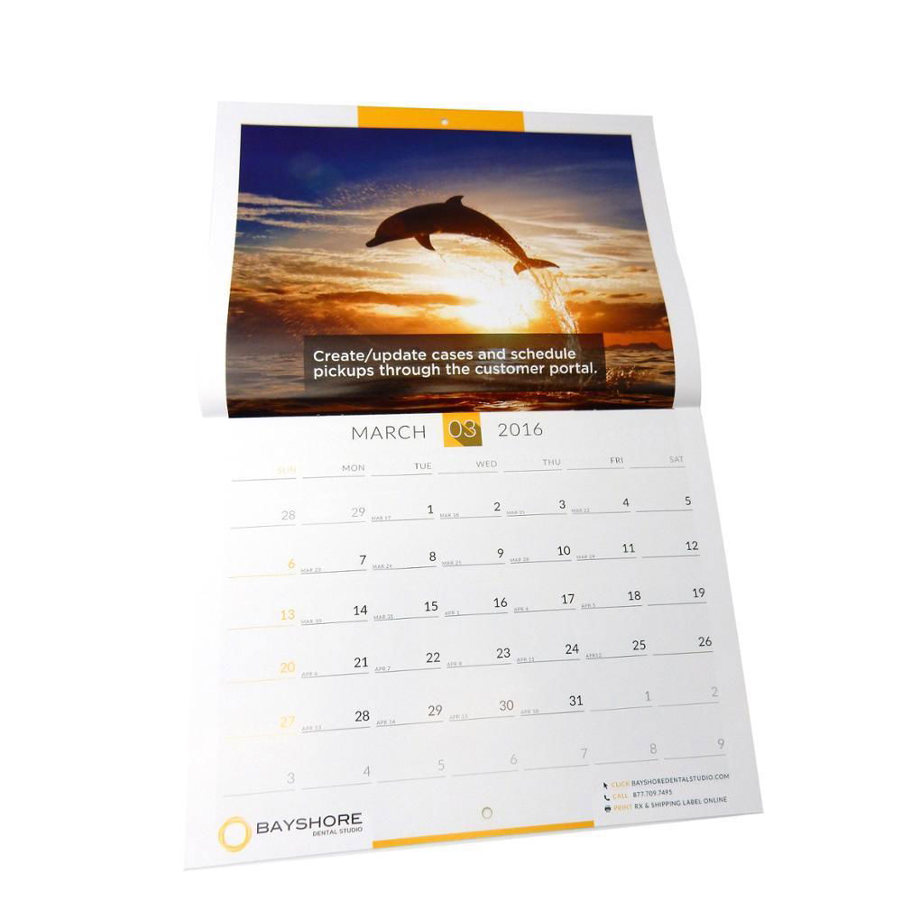 Wholesale well designed custom cheap calendar printing for advertising 3