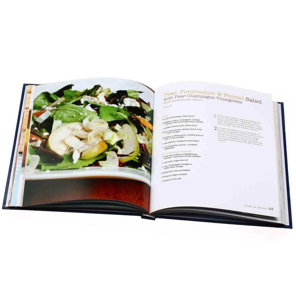 Full color hardcover book custom cookbook printing 2