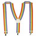 Mens Rainbow Striped Clip Suspenders