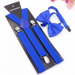 Kids 4 Clip Leather Suspenders Boy Adjustable Length Pants