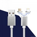 3 in 1 android magnet cable nylon magnetic cable micro usb for mobile phone 1