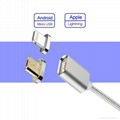3 in 1 android magnet cable nylon magnetic cable micro usb for mobile phone 2