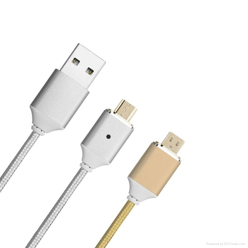 Newest fast charging micro usb nylon braided cable magnetic data cable for sale 2