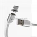 Newest fast charging magnetic cable android micro usb to type c nylon braided ca 2