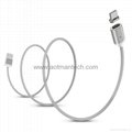 Newest fast charging magnetic cable android micro usb to type c nylon braided ca 3