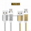 Newest fast charging magnetic cable android micro usb to type c nylon braided ca