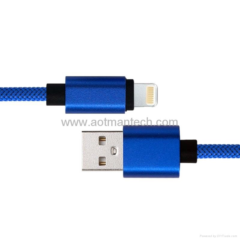 Fish net material smart charging colorful usb cable adapter cable for sale 2