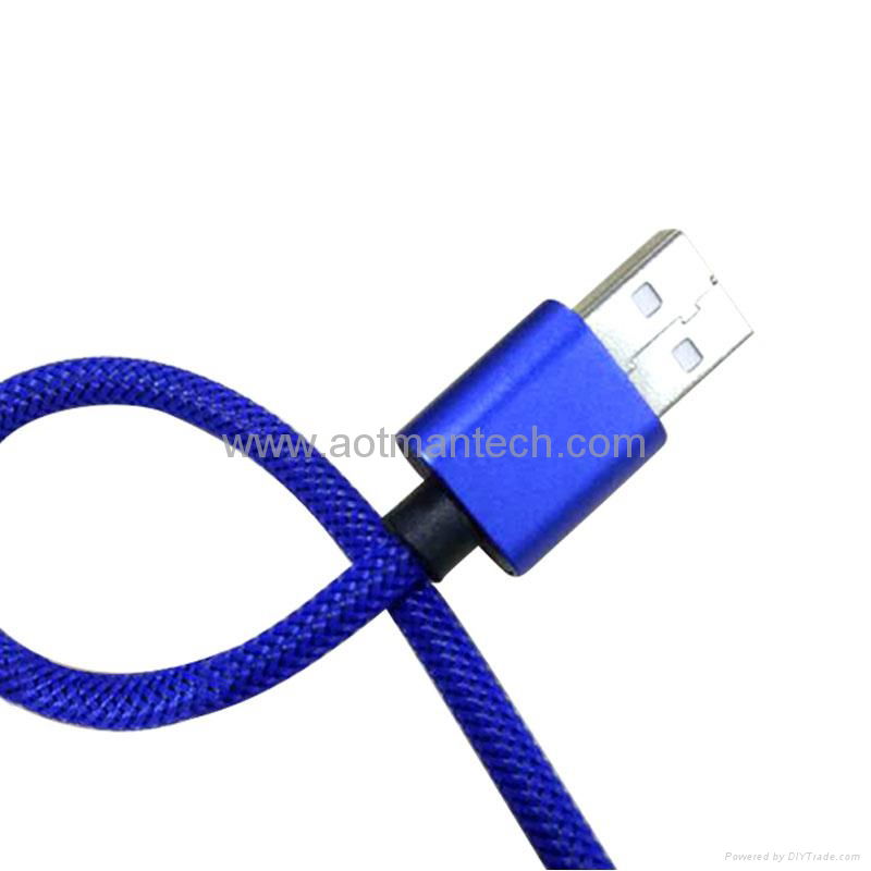 Fish net material smart charging colorful usb cable adapter cable for sale 3