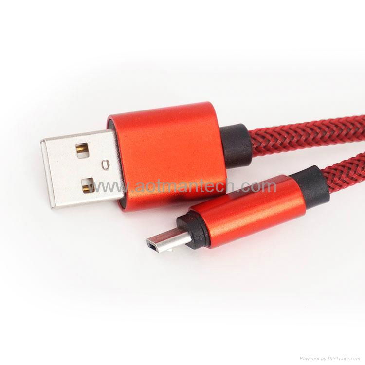 Fish net material smart charging colorful usb cable adapter cable for sale 4