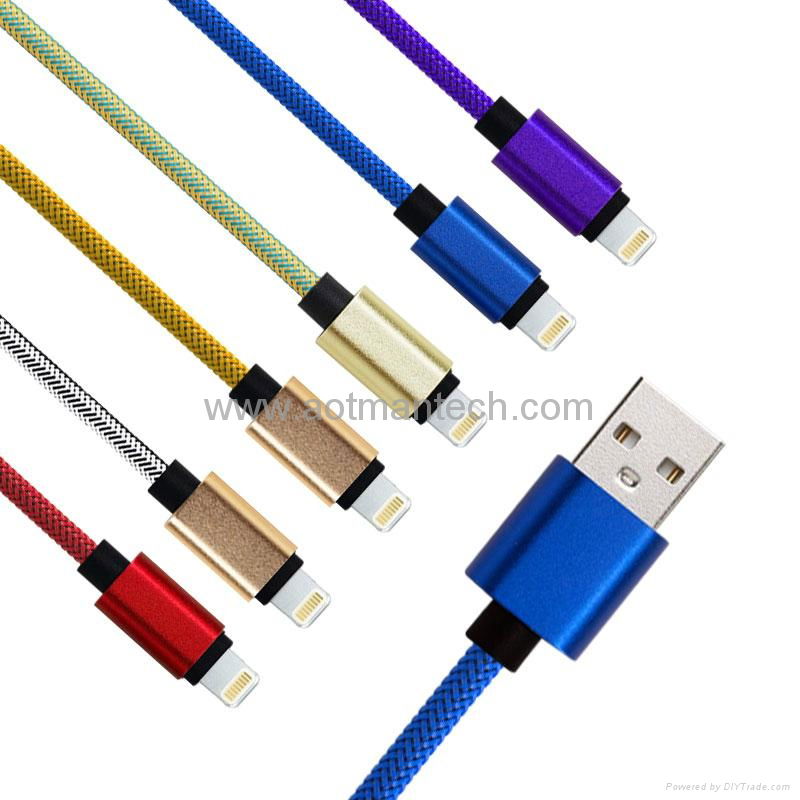 Fish net material smart charging colorful usb cable adapter cable for sale 5