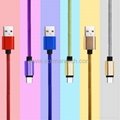 Fish net material smart charging colorful usb cable adapter cable for sale
