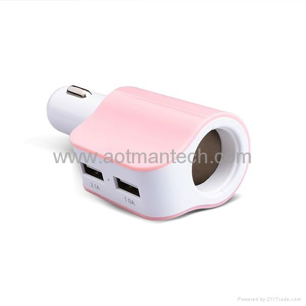 12v power adapter battery charger car 5v 3.1a 3 port usb charger 4