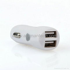 12v dc power adapter white 2 port usb car charger from Aotmanfactory