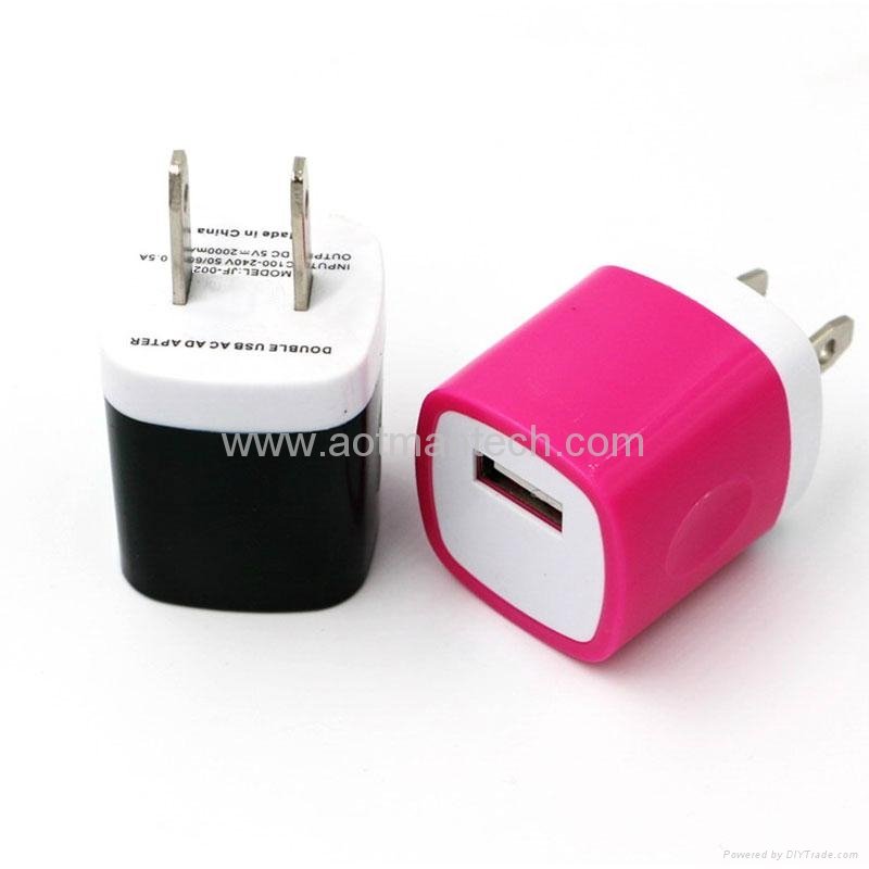 5.0V 1000mA  usb travel adapter charger usb wall mount adapter 4
