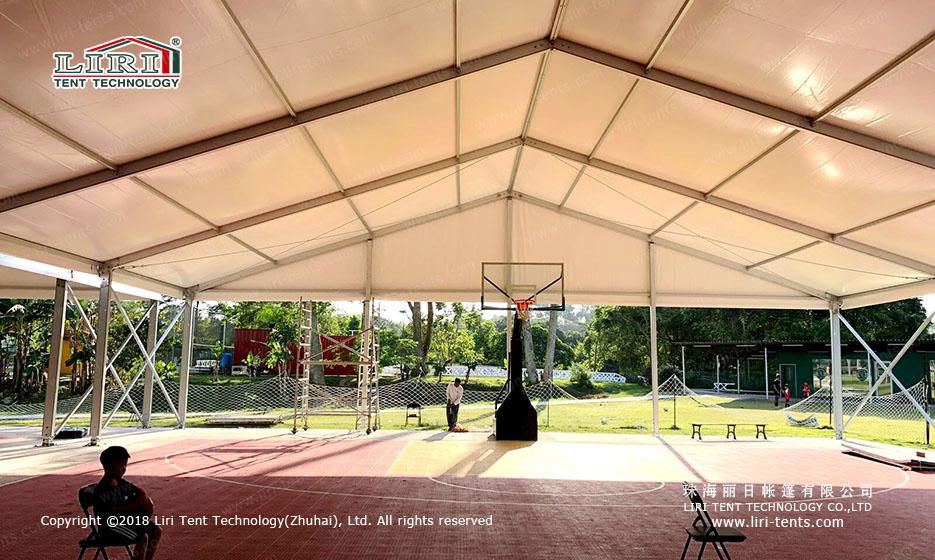 Liri Clear Span Tent Structure as Basketball Court