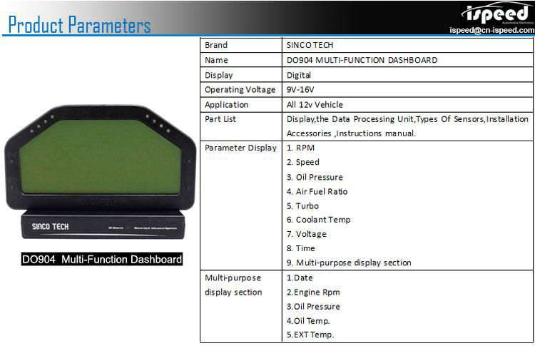 DO904 OBD dashboard gauges 2