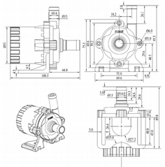 無刷直流循環泵 DC50K 揚程16米 流量23L/min