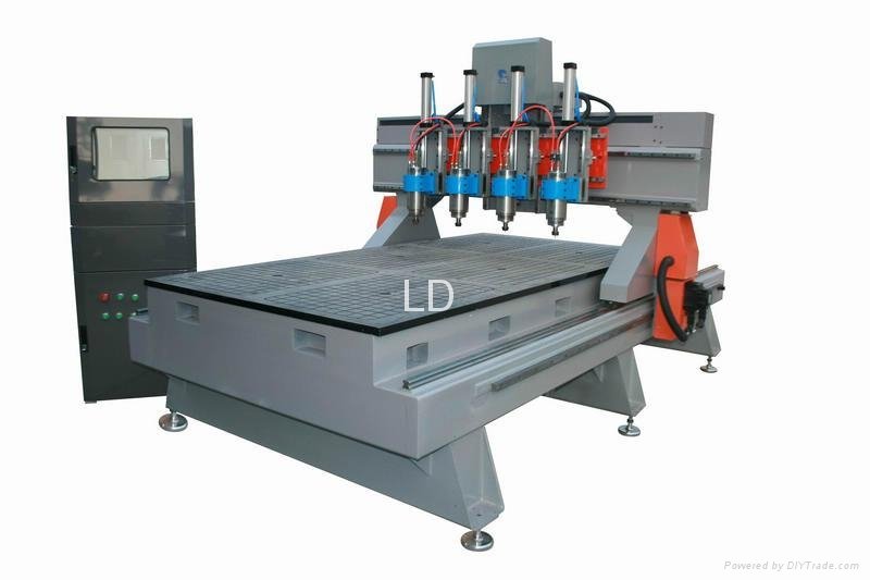  Wood cnc router two heads Kitchen Door Cabinet Furniture double spindle 3