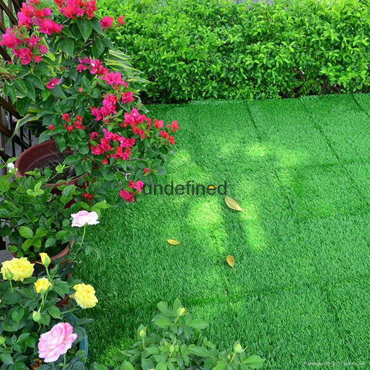 30x30cm interlocking antibacterial artificial plastic grass floor tile with perm 3